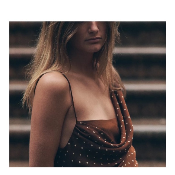 ZARA DRAPED NECK POLKA DOT DRESS - Picture 6 of 11